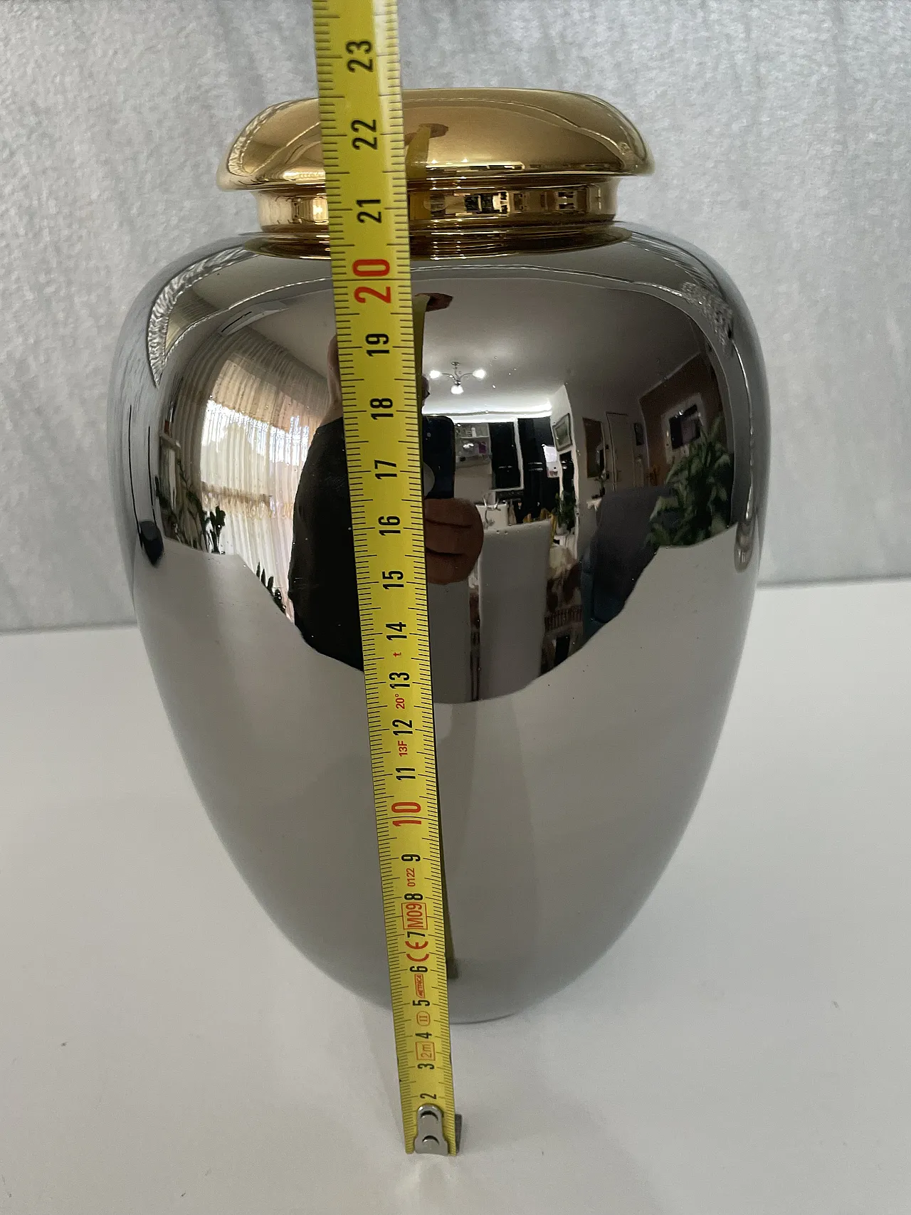 Bosa Ceramics silver vase, 1980s 8