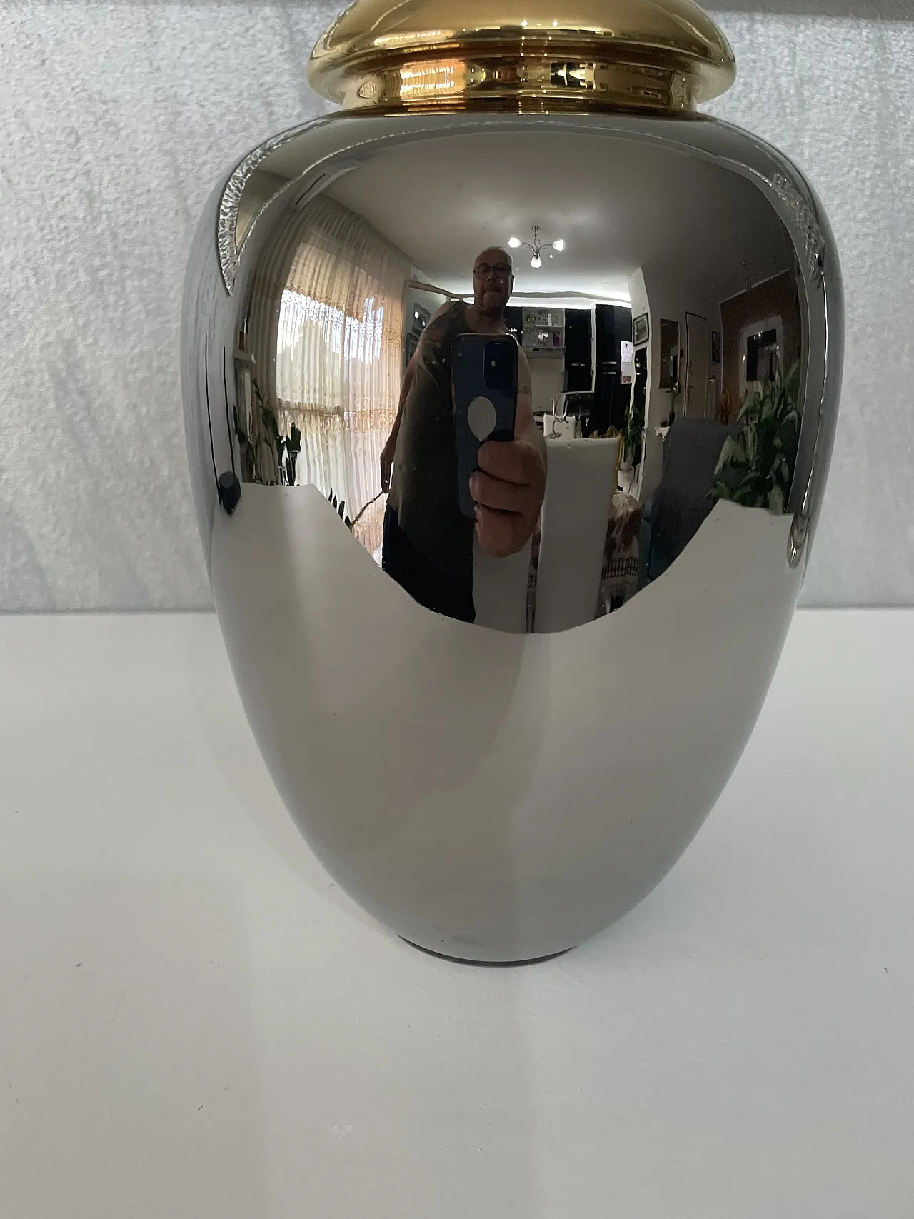 Bosa Ceramics silver vase, 1980s 10