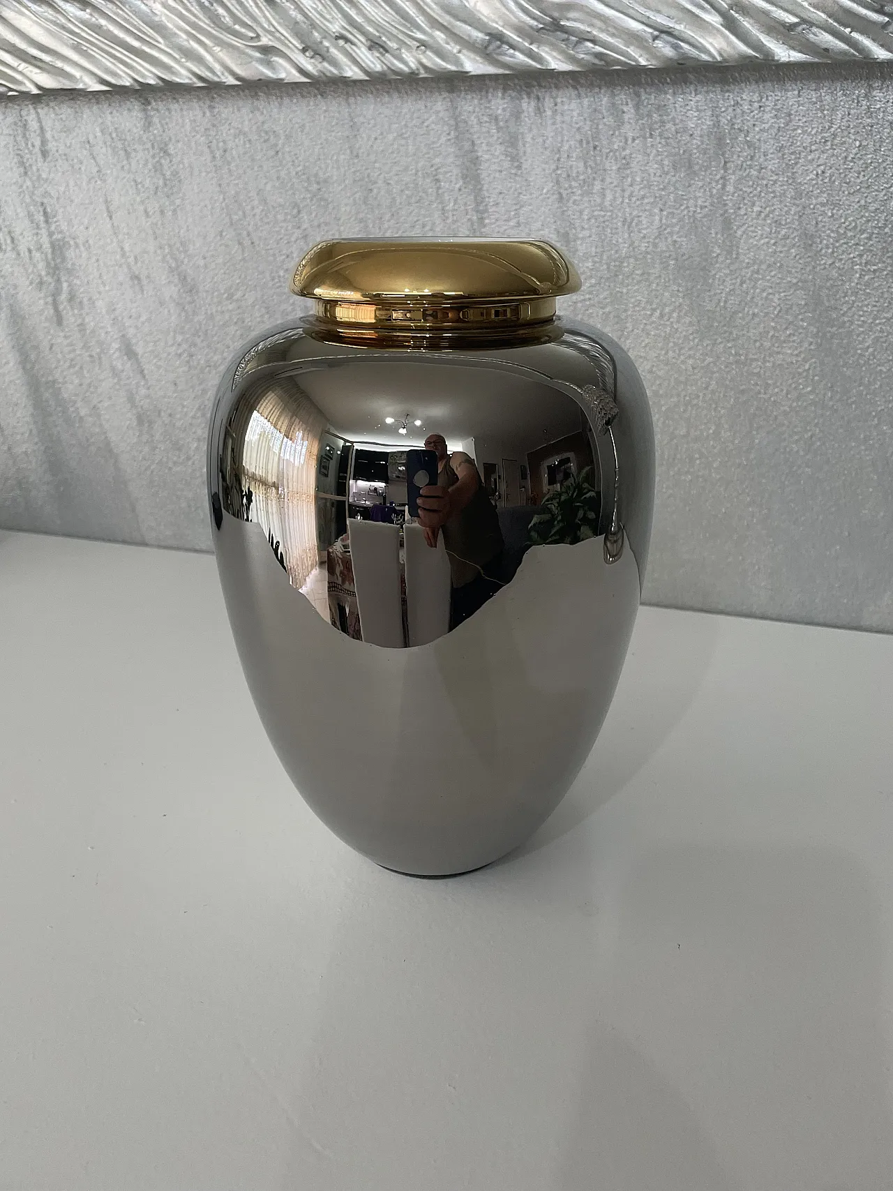 Bosa Ceramics silver vase, 1980s 11