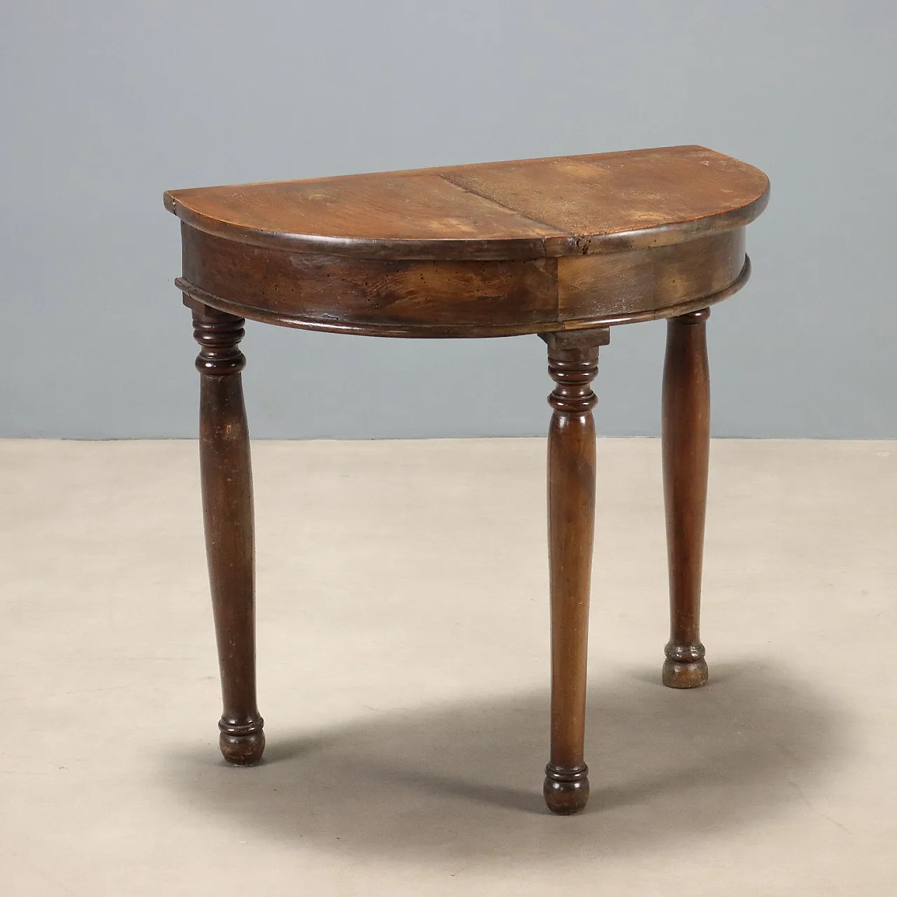 Demi Lune console in walnut, 19th century 1