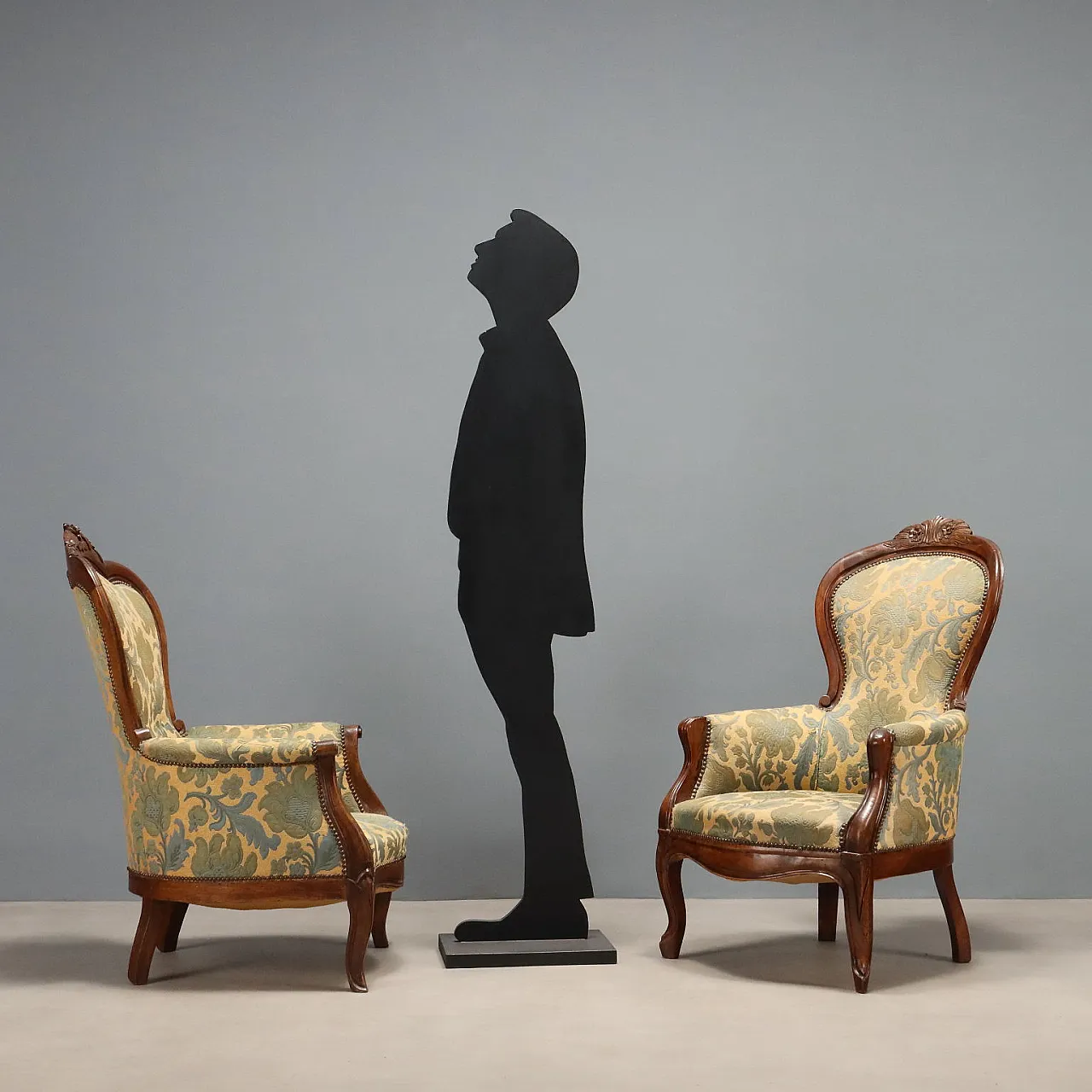 Pair of Louis Philippe armchairs in walnut, 19th century 2