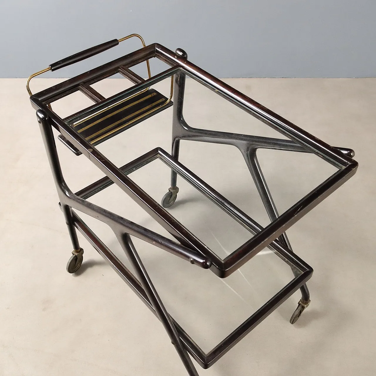 Cart with double glass top, 1950s 7