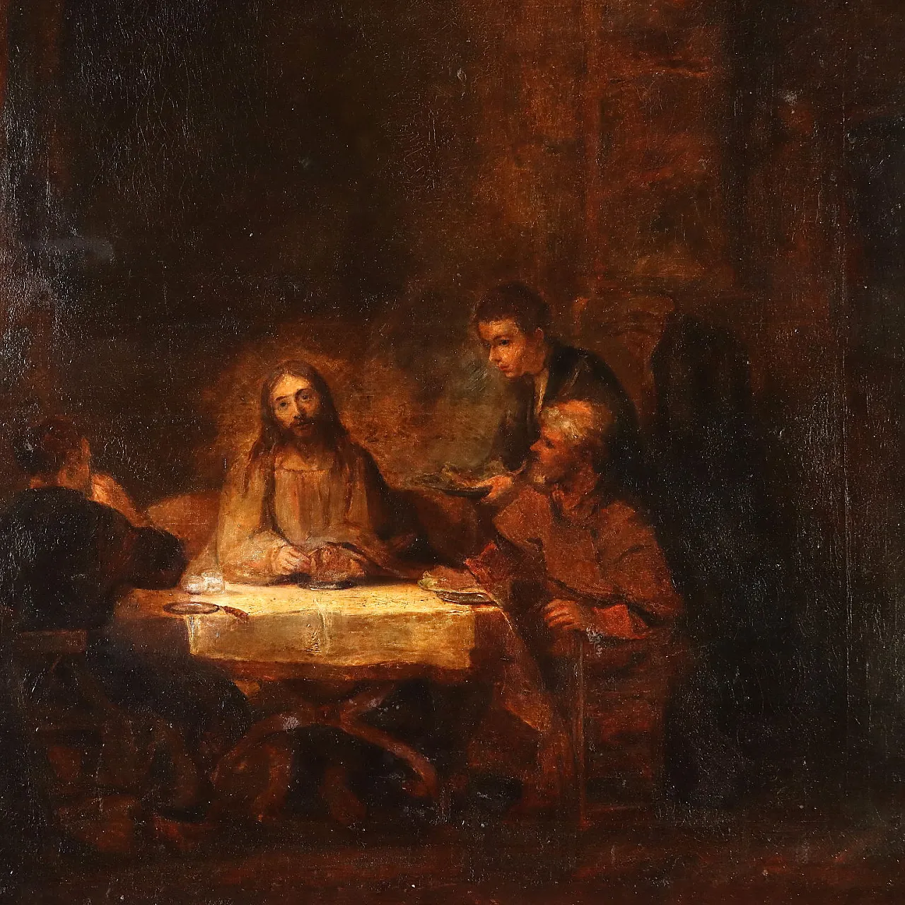 Painting Supper at Emmaus, oil on canvas, 19th century 3