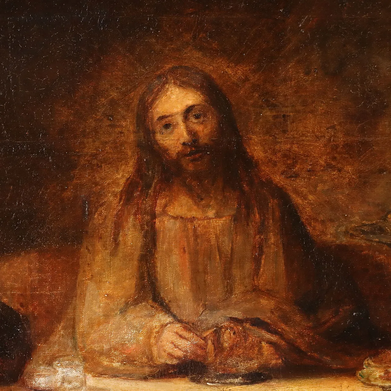 Painting Supper at Emmaus, oil on canvas, 19th century 4