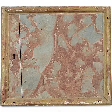 Faux marble wooden door with keyhole, 18th century