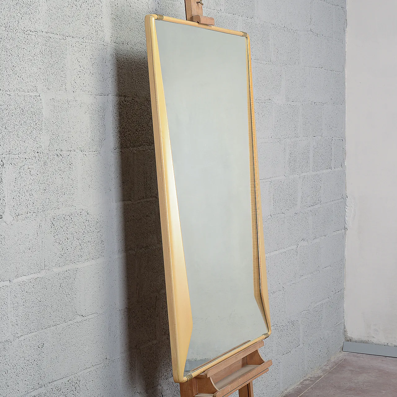 Specchiera con cornice in legno Dassi, anni '50 2