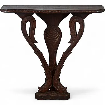 Empire small carved wooden wall console, 19th century