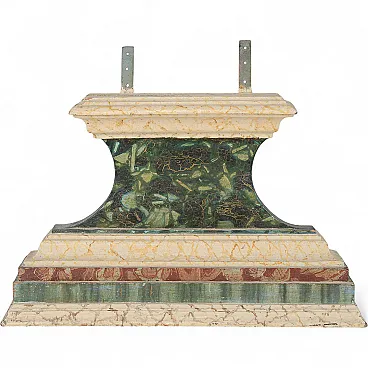 Carved and lacquered wooden pedestal, 18th century
