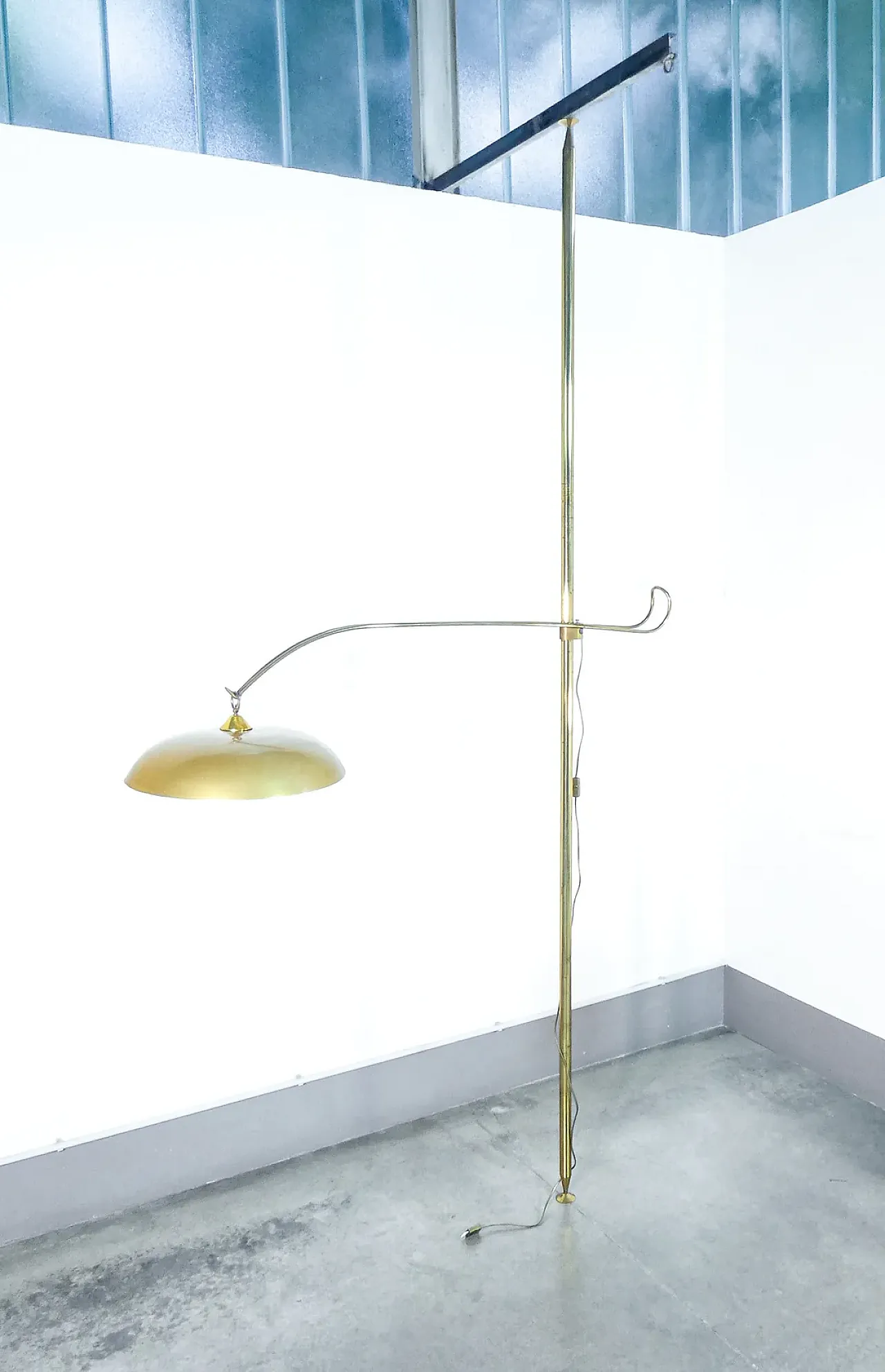 Lampada cielo-terra in ottone, anni '40 2