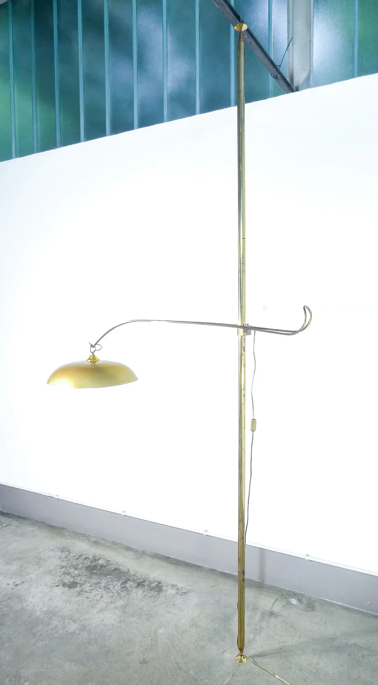 Lampada cielo-terra in ottone, anni '40 3