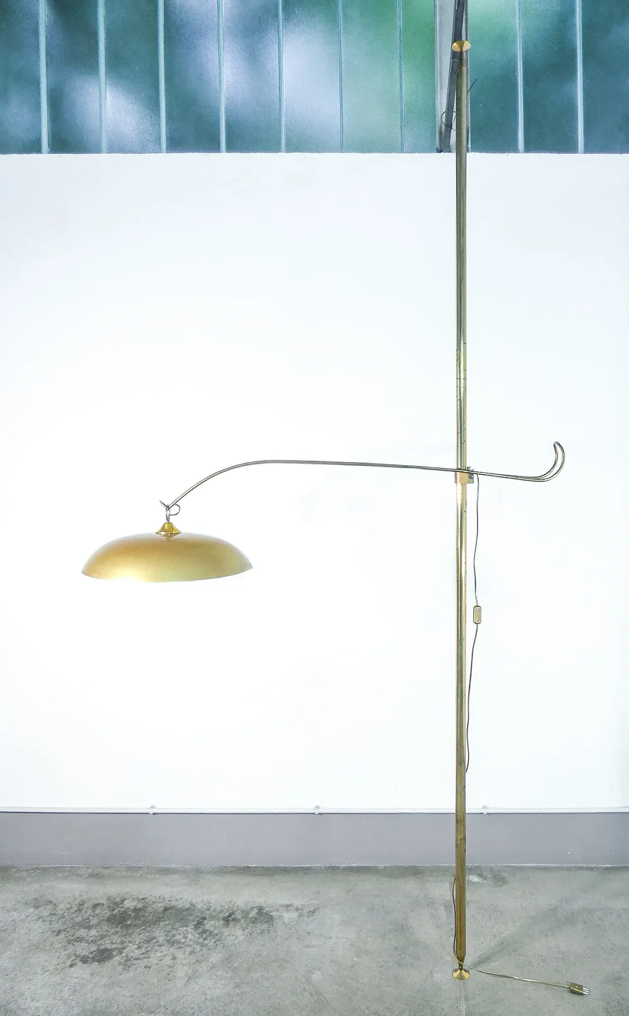 Lampada cielo-terra in ottone, anni '40 4