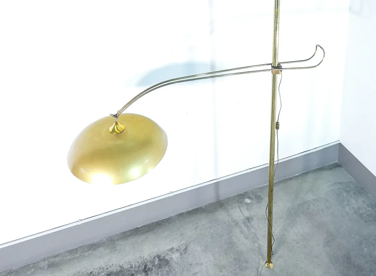 Lampada cielo-terra in ottone, anni '40 5