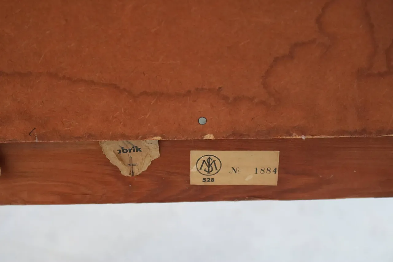 Secretaire in legno e ottone, anni '60 8