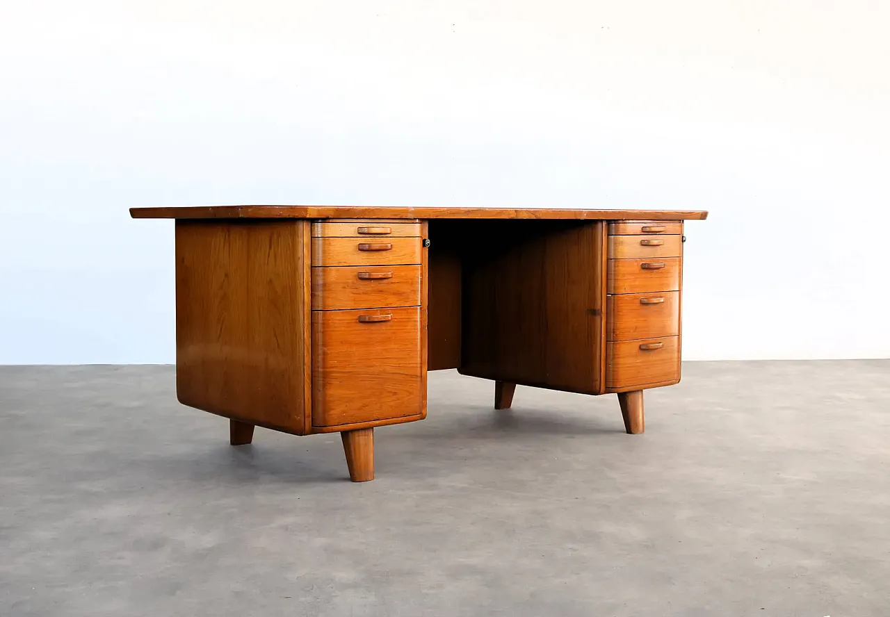 Scrivania XL in teak, anni '60 1