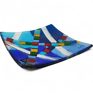 Geometric Murano glass vide-poche by Albatros, 1970s