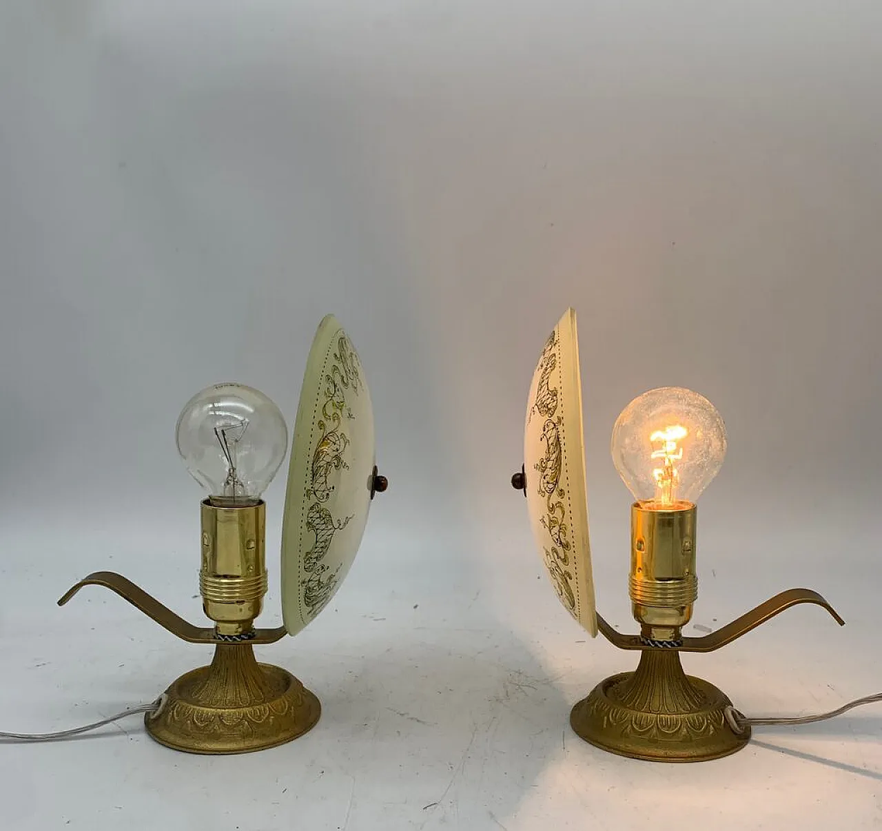 Pair of brass table lamps, 1940s 1