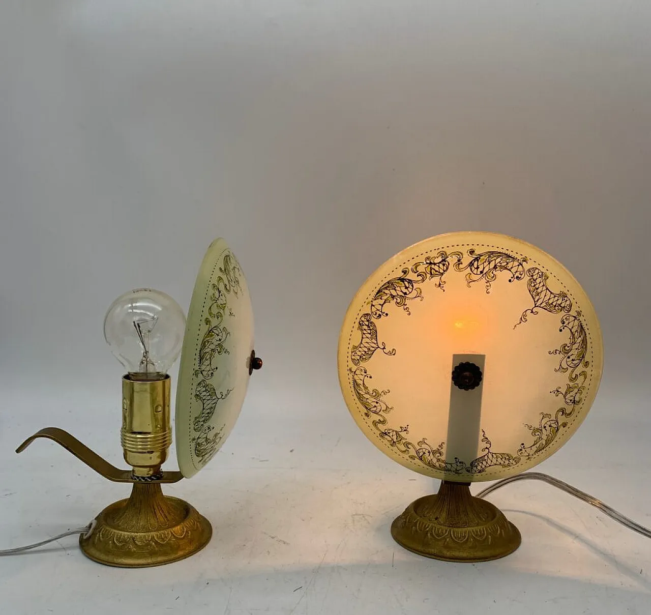 Pair of brass table lamps, 1940s 2