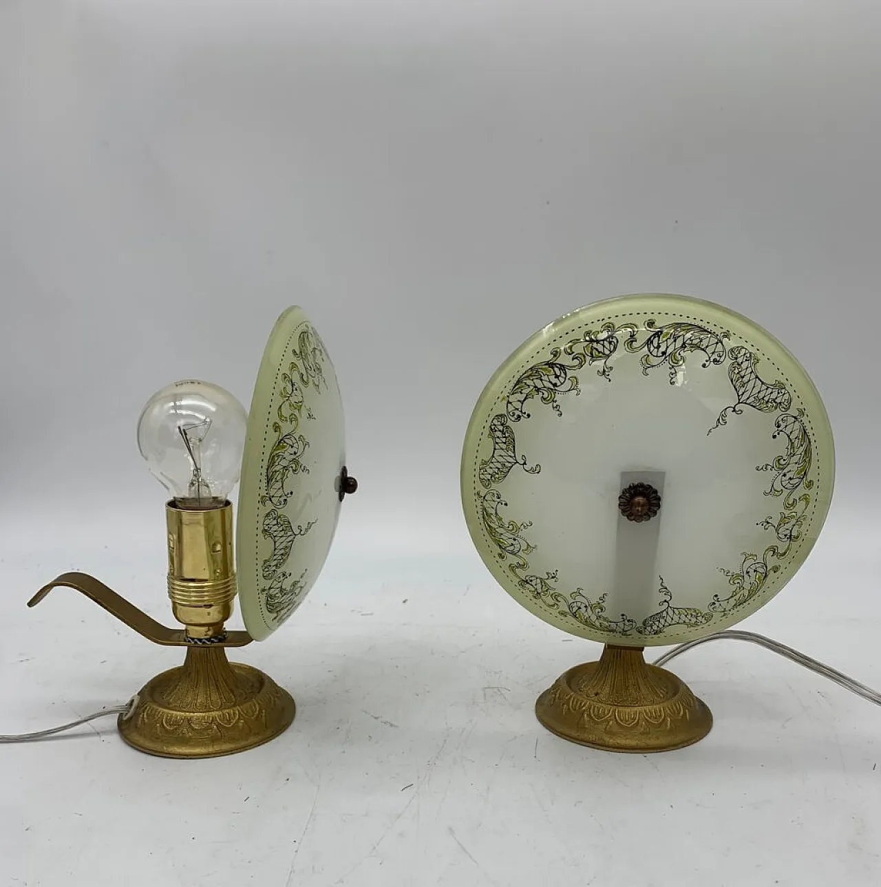 Pair of brass table lamps, 1940s 3