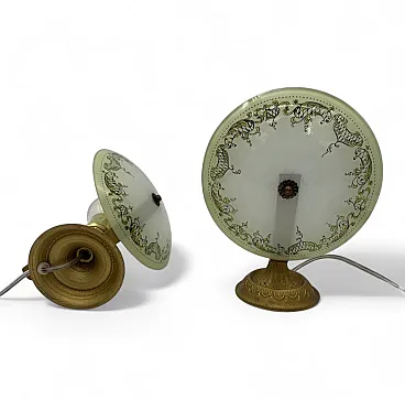 Pair of brass table lamps, 1940s