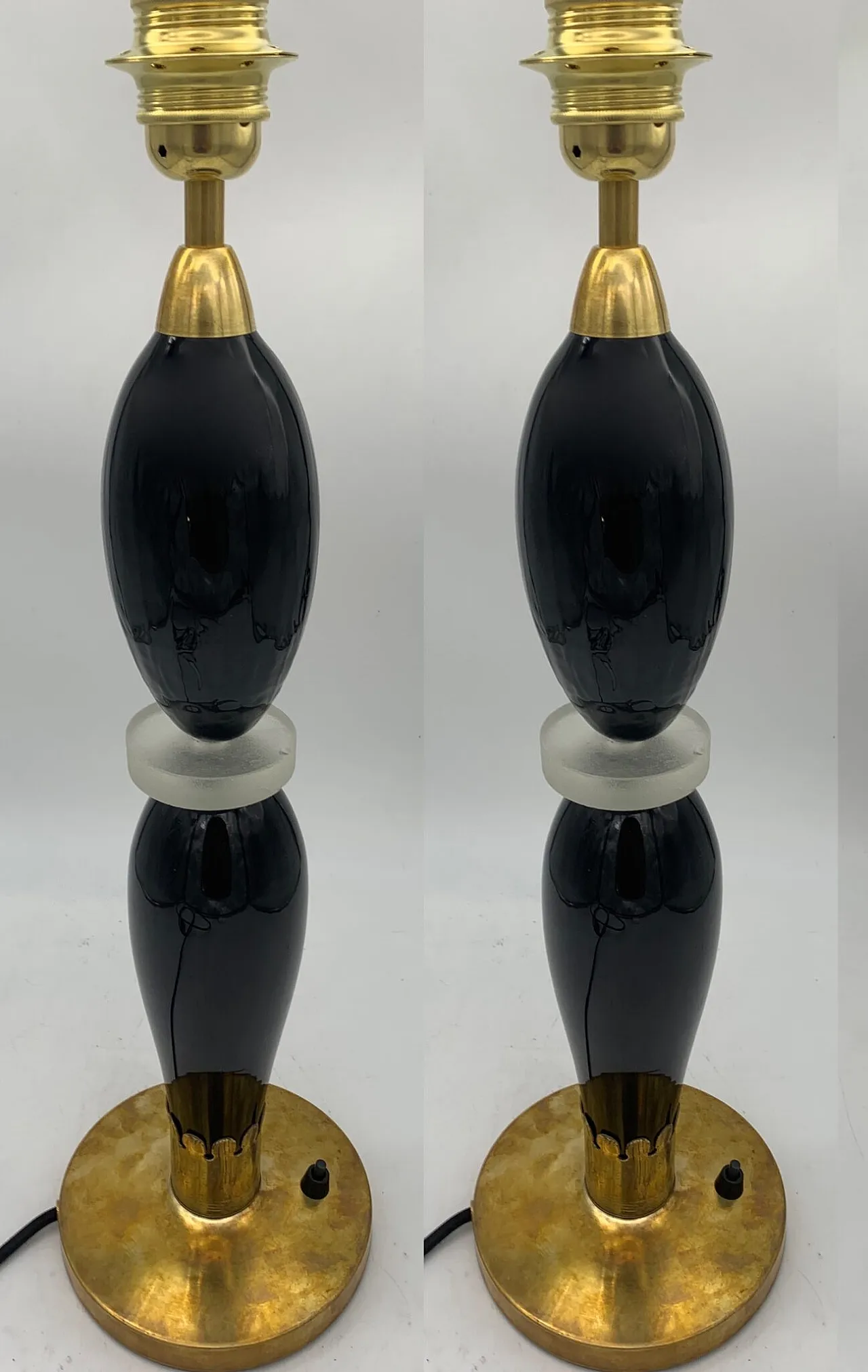 Pair of Murano table lamps attributed to Mazzega, 1960s 6
