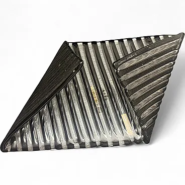 Modernist black Murano glass vide poche by Venini, 1980s