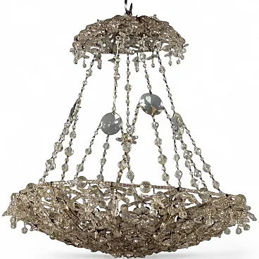 Glass chandelier with beads and drops, late 19th century