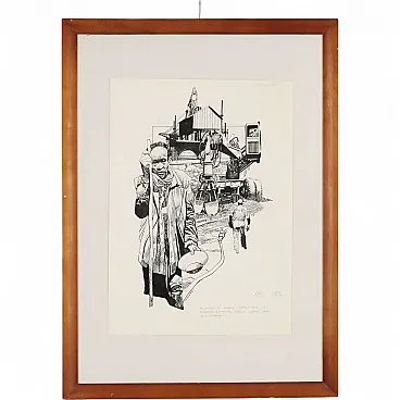 Sergio Toppi, mixed media on paper, 20th century