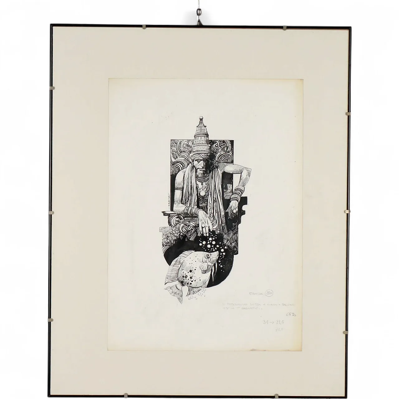 Design by Sergio Toppi, mixed media on paper, 20th century 11