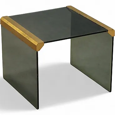Glass coffee table, 1980s