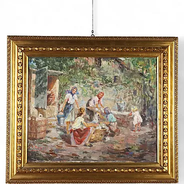 Painting Scene with Women at the Washhouse, 20th century
