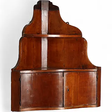 Hanging walnut corner unit, 19th century