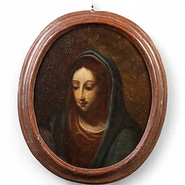 Painted Face of the Virgin Mary, oil on canvas, 18th century