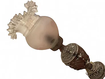 Lampada ad olio in vetro elettrificata, anni '70