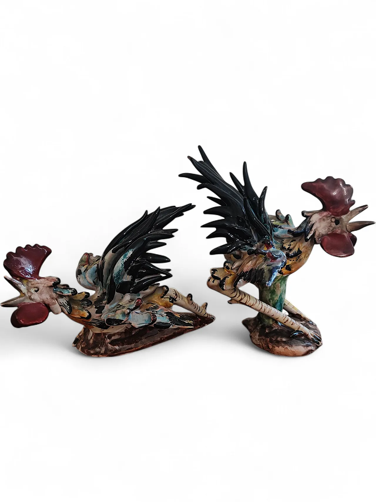 Pair of ceramic roosters 4