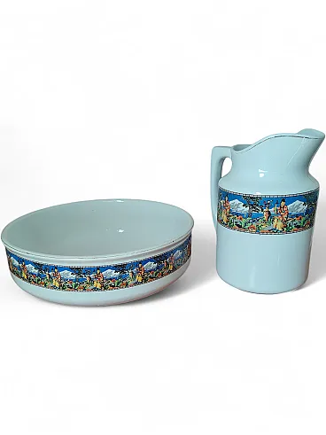 Decorative ceramic jug and sink set
