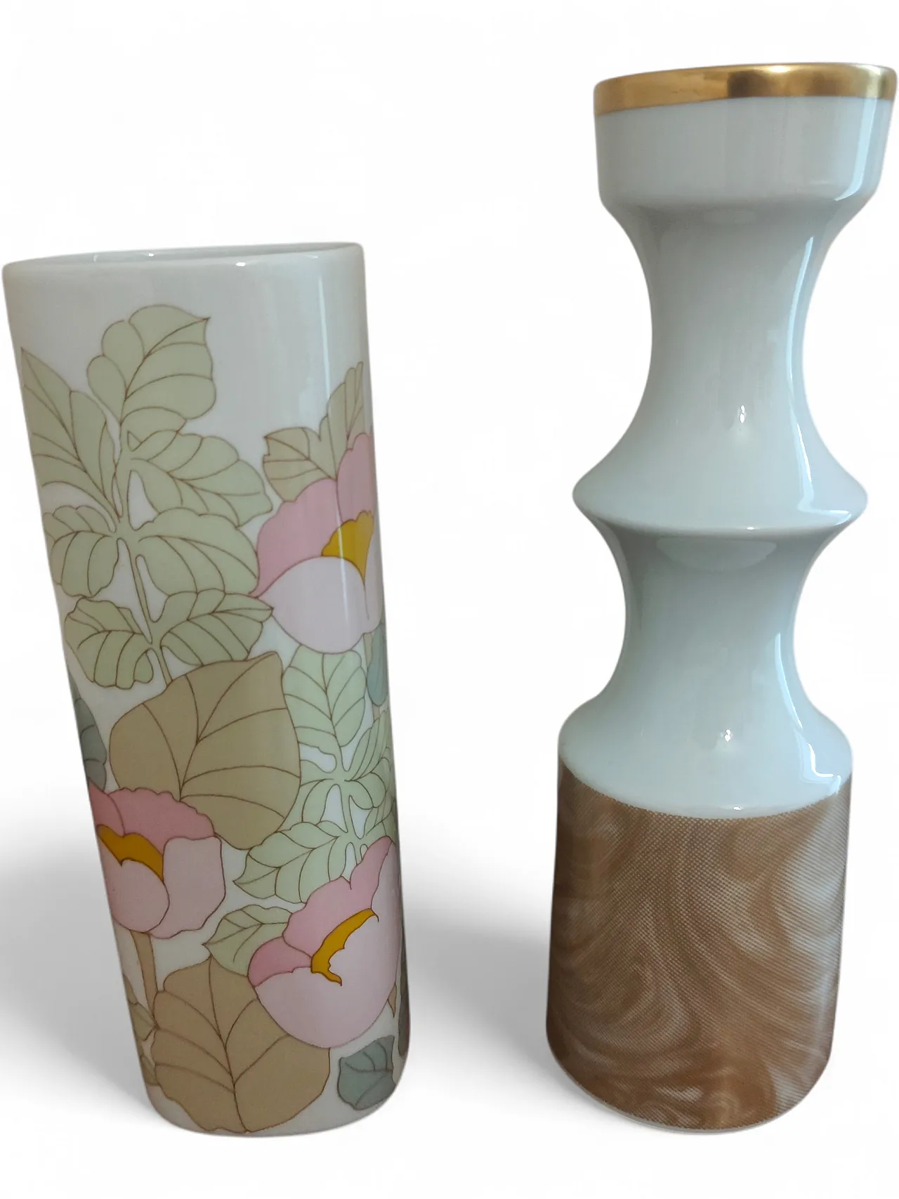 Modern porcelain vase with golden rim 6
