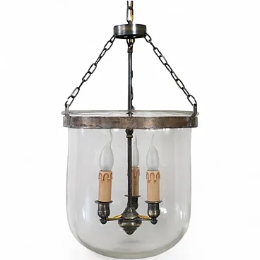 Blown glass bell lantern, early 1900s