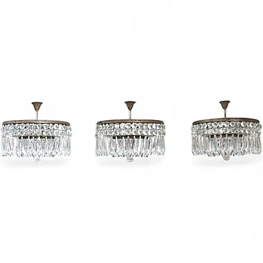Set of three elegant chandeliers, early 1900s