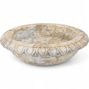 Small sculpted marble tub, early 1900s