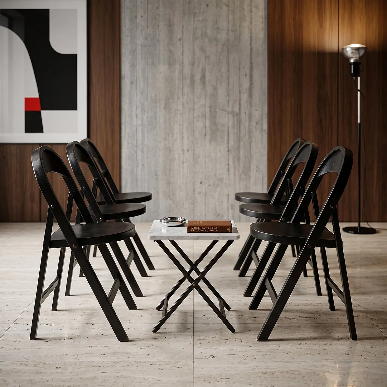 8 Tric chairs by Achille & Pier Giacomo Castiglioni for Bernini, 1960s 2