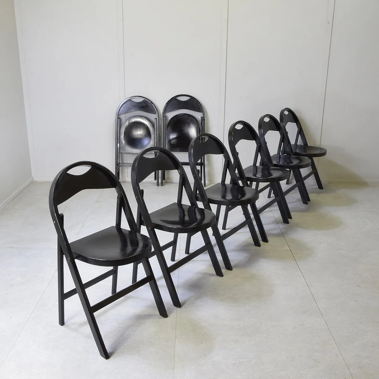 8 Tric chairs by Achille & Pier Giacomo Castiglioni for Bernini, 1960s 3