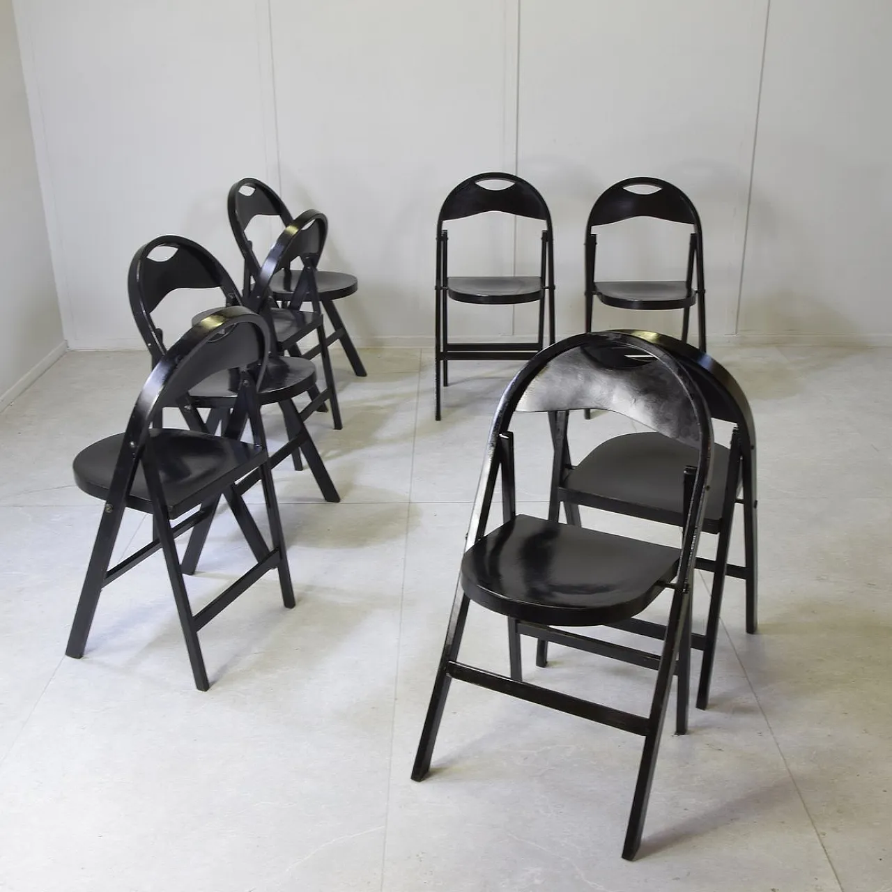8 Tric chairs by Achille & Pier Giacomo Castiglioni for Bernini, 1960s 5