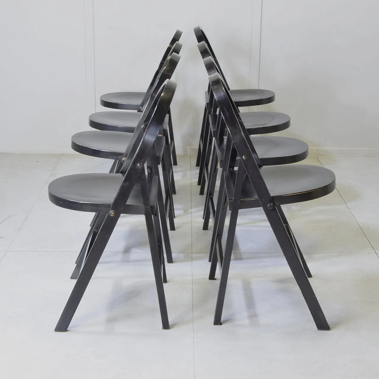 8 Tric chairs by Achille & Pier Giacomo Castiglioni for Bernini, 1960s 9