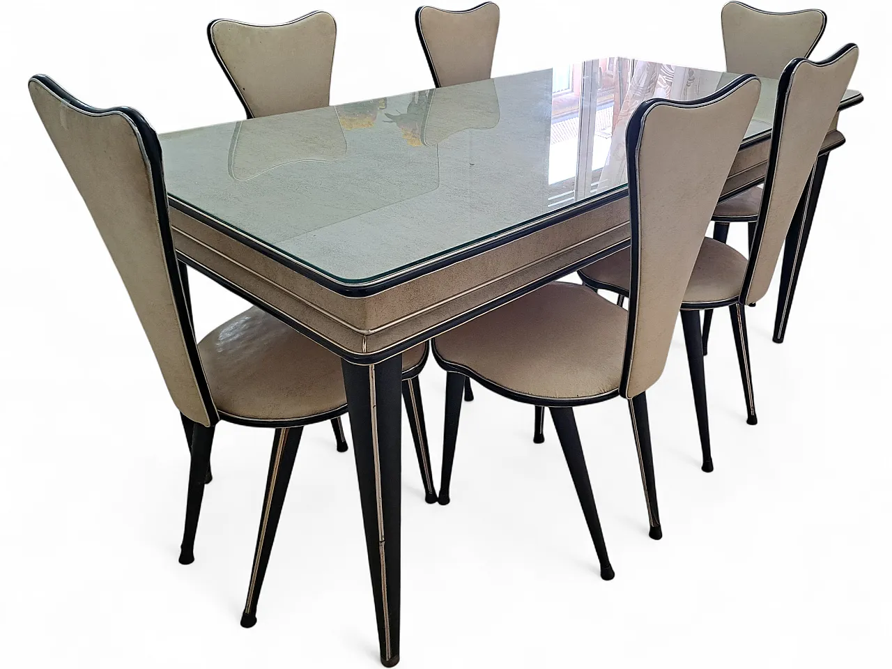 Tavolo 6 posti Mascagni beige con sedie abbinate 8