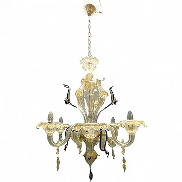 Lampadario veneziano in vetro di Murano, anni '60