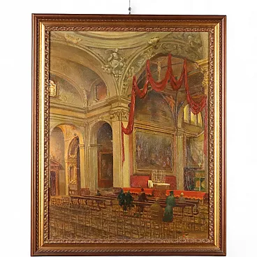 Interior painting of the Church of San Marco in Milan, 19th century