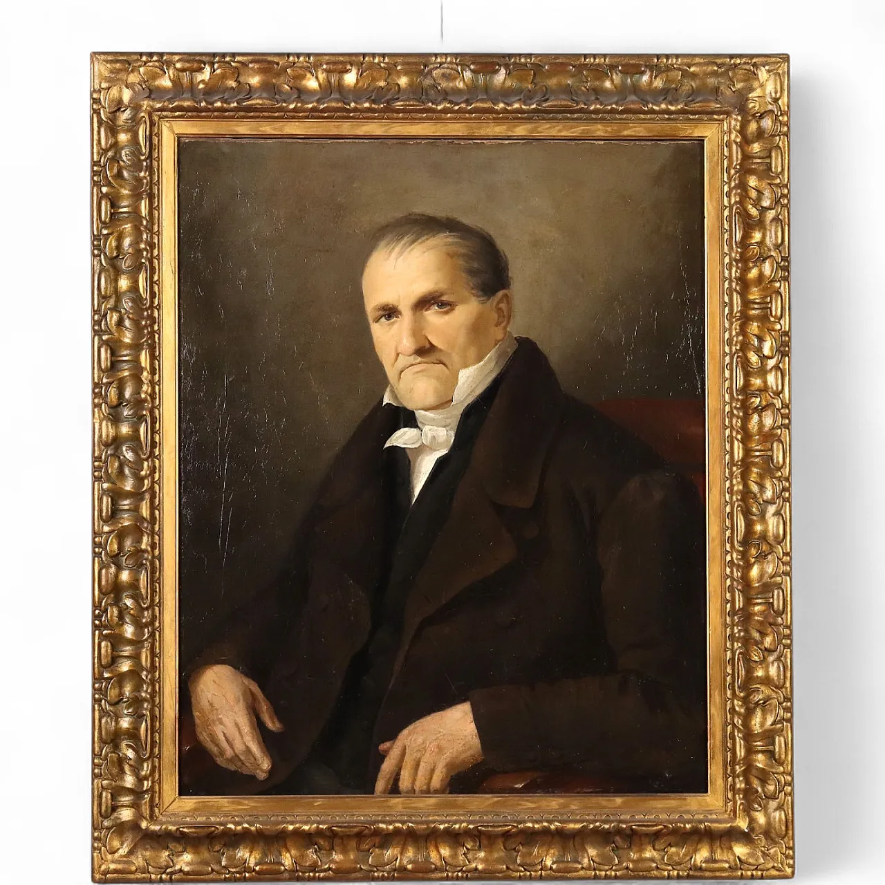 Painting with Male Portrait, oil on canvas, 19th century 11