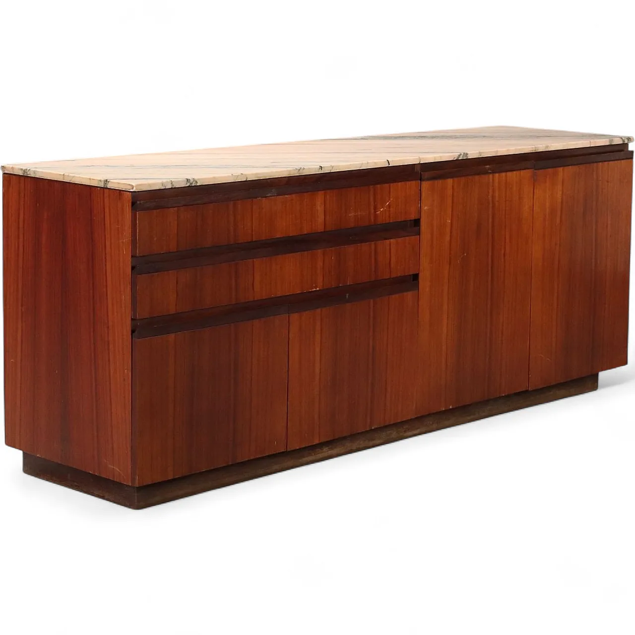 Credenza in legno e marmo, anni '60 11