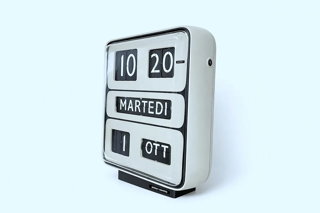 Clock mod. DATOR 5 by Gino Valle for Solari Udine, 1950s 2