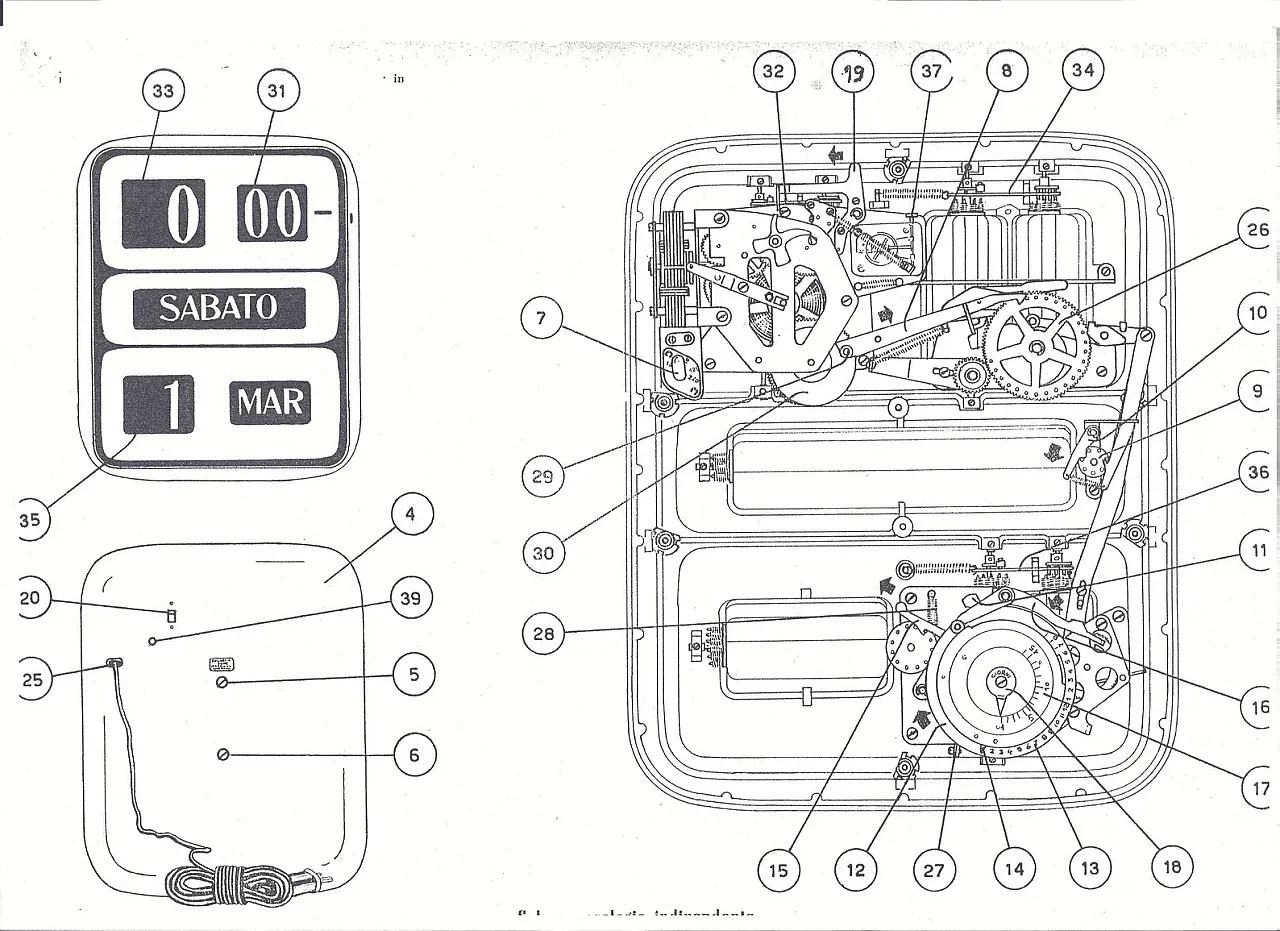 Clock mod. DATOR 5 by Gino Valle for Solari Udine, 1950s 15
